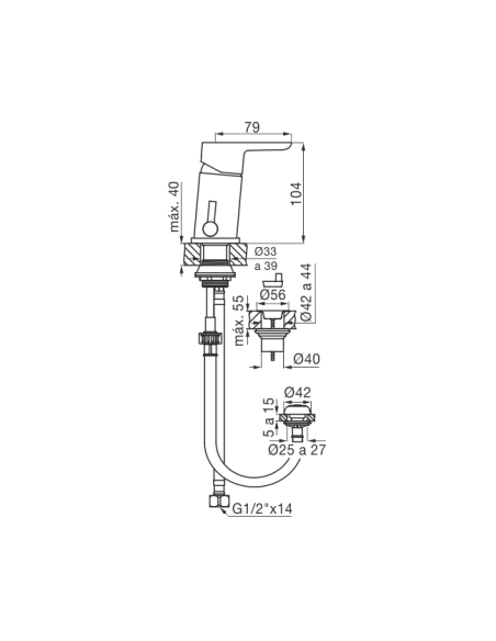 FV 189/B5 Grifería para Bidet Monocomando Puelo