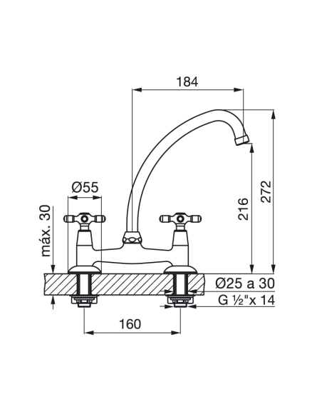 FV 406/B5 Grifería Monocomando Puelo De Cocina