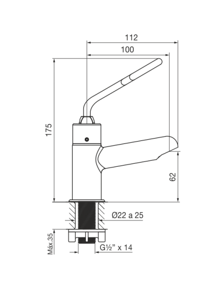FV 361.03A Canilla Automática Pressmatic para Lavatorio para Discapacitados