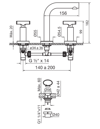 FV 207/C3 Grifería Lavatorio Triades