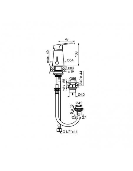 FV 189/B1 Grifería para Bidet Monocomando Arizona