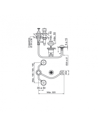 FV 295/B1P Grifería para Bidet Arizona