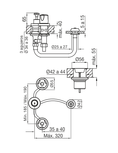 FV 295/B6 Grifería para Bidet Pampa