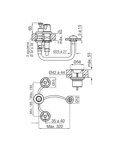 FV 295/B6 Grifería para Bidet Pampa