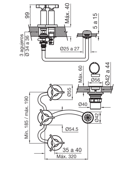 FV 295/C3 Grifería para Bidet Triades