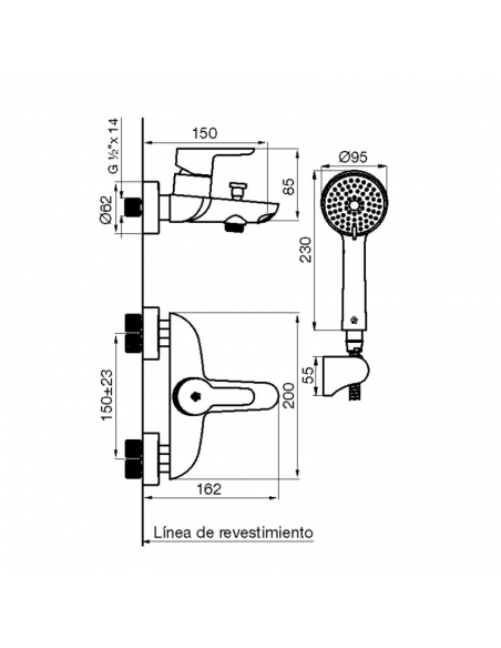 FV 310/B5 Ducha Exterior con T Monocomando Puelo