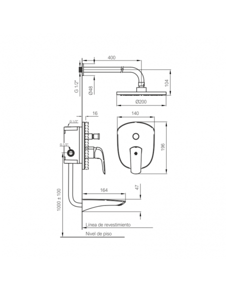 FV 106/L2 Juego para Bañera y Ducha Monocomando Epuyen