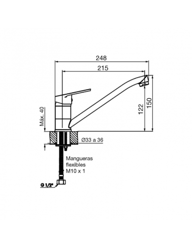 FV 411.01/M4 Monocomando para Mesada...