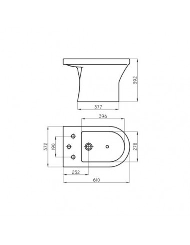 Bidet Varese 3 Agujeros