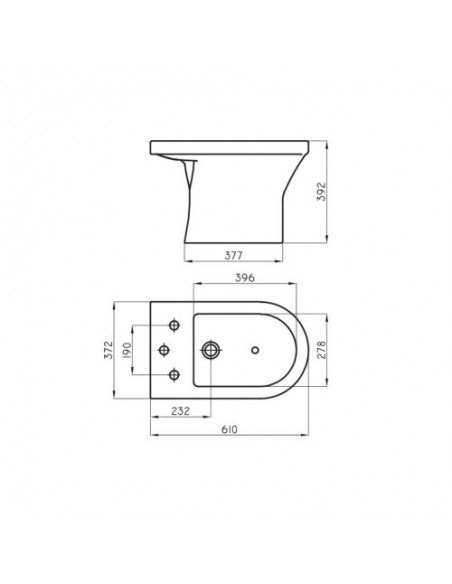 Bidet Varese 3 Agujeros