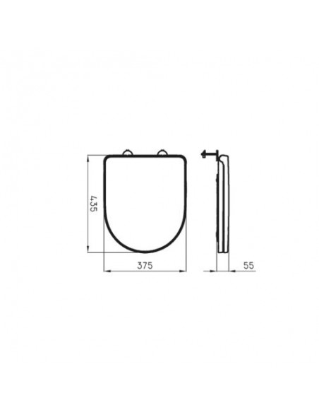 Asiento/Tapa Veneto - Hdf - Herrajes Cromo