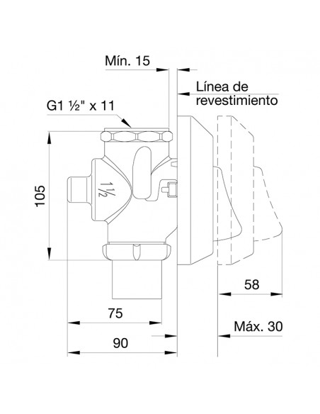 FV 368.01 Válvula De descarga para Inodoro 38mm