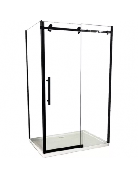 Mampara Belfast Sin Marco Acc Negros de 120x80x190 (A Pedido)