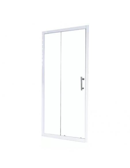 Mampara Galapagos con Marco 2 Hoja Fija 2 Puerta Corrediza Transl Perfil Blanco de 170x180 (A Pedido)