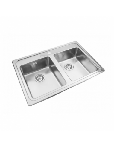 Pileta doble de acero inoxidable 304...