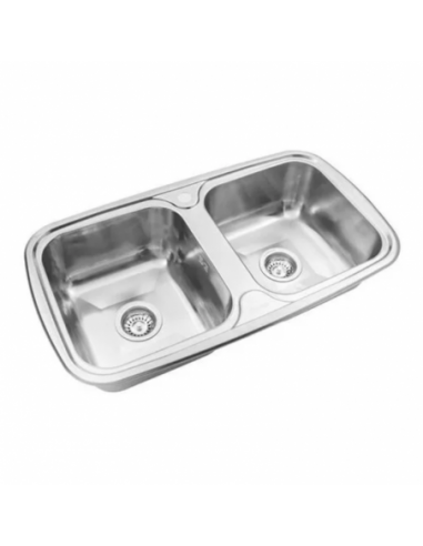 Pileta doble de acero inoxidable 304...
