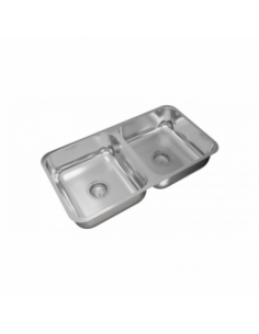Pileta doble de acero 304 C37