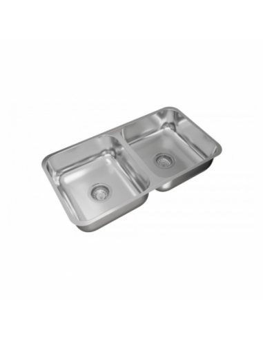 Pileta doble de acero 304 C37
