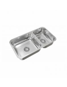 Pileta doble de acero 304 R37