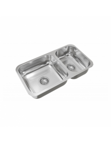 Pileta doble de acero 304 R37