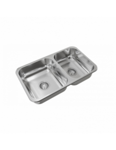 Pileta doble de acero 304 R63