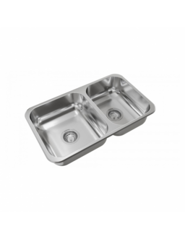 Pileta doble de acero 304 R63
