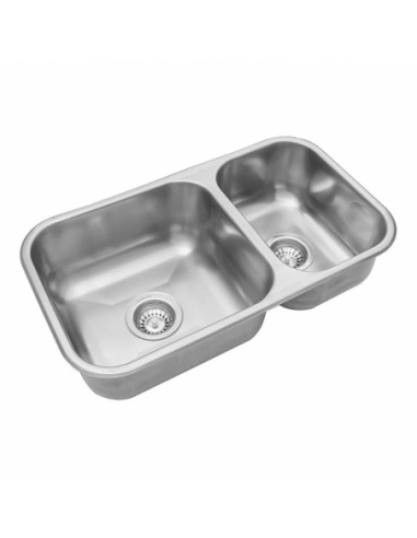 Pileta doble de acero 304 R37 (con...