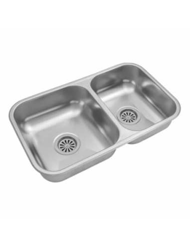 Pileta doble de acero 304 C28 (con...