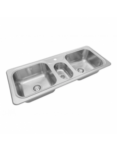 Pileta triple de acero inoxidable 304...