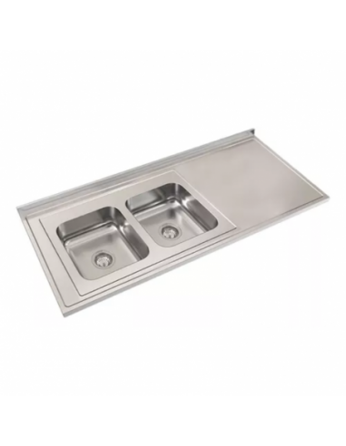 Mesada de acero 430 120 CC28 izq con...