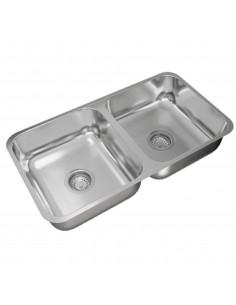 Pileta doble de acero 304...