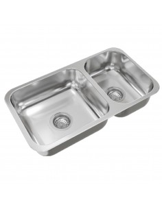 Pileta doble de acero 304...