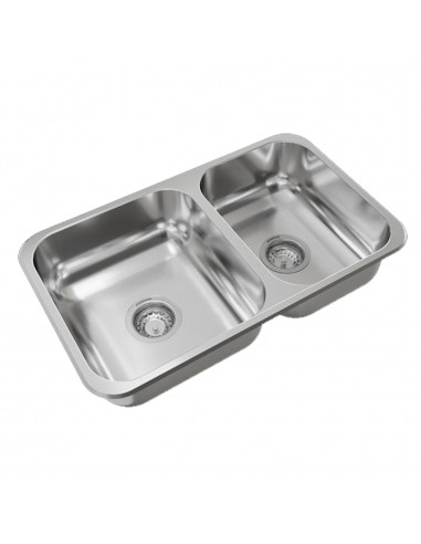 Pileta doble de acero 304 R63/18 (con...