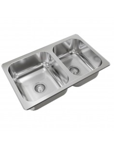 Pileta doble de acero 304...