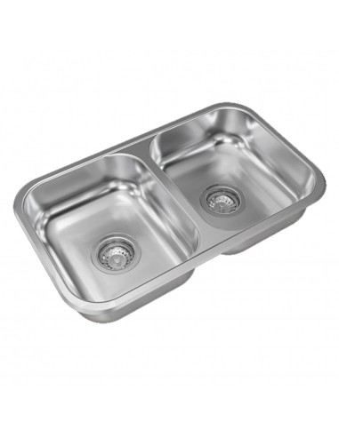 Pileta doble de acero 304 C28/18 (con...