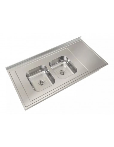 Mesada de acero 304 120 C28 IZQ con R...